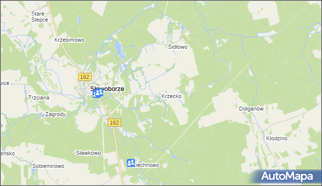 mapa Krzecko, Krzecko na mapie Targeo