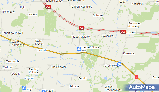 mapa Krzesk-Królowa Niwa, Krzesk-Królowa Niwa na mapie Targeo