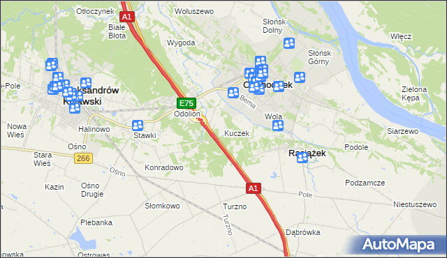 mapa Kuczek, Kuczek na mapie Targeo