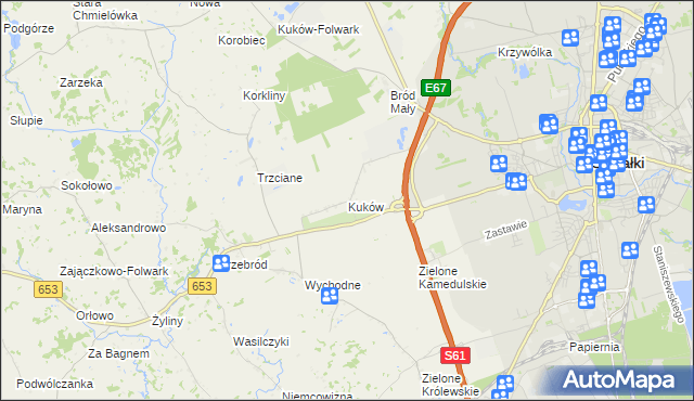 mapa Kuków gmina Suwałki, Kuków gmina Suwałki na mapie Targeo