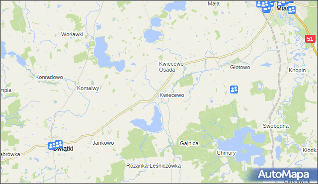 mapa Kwiecewo, Kwiecewo na mapie Targeo