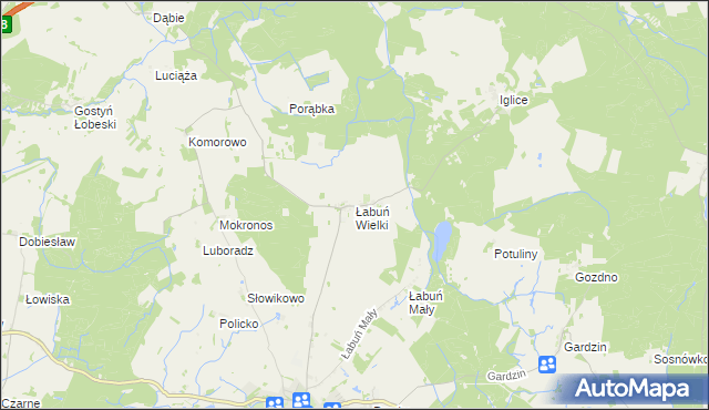 mapa Łabuń Wielki, Łabuń Wielki na mapie Targeo