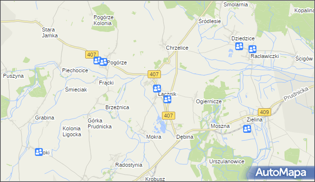 mapa Łącznik, Łącznik na mapie Targeo