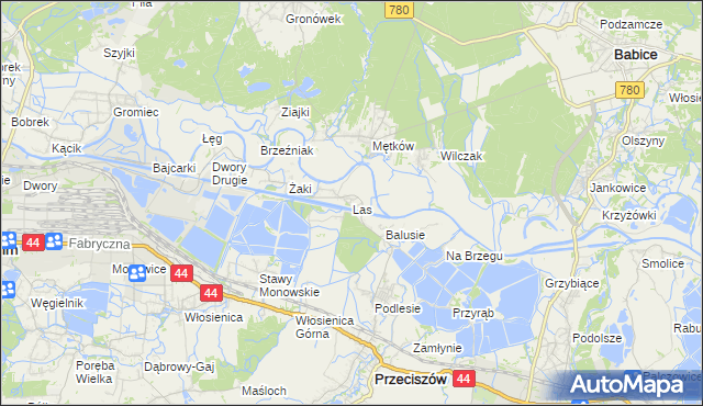 mapa Las gmina Przeciszów, Las gmina Przeciszów na mapie Targeo