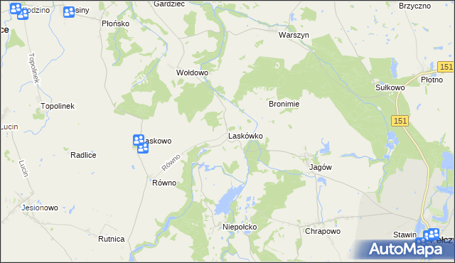 mapa Laskówko, Laskówko na mapie Targeo