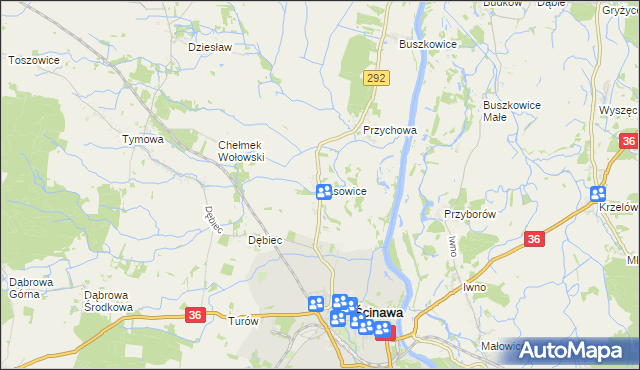 mapa Lasowice gmina Ścinawa, Lasowice gmina Ścinawa na mapie Targeo