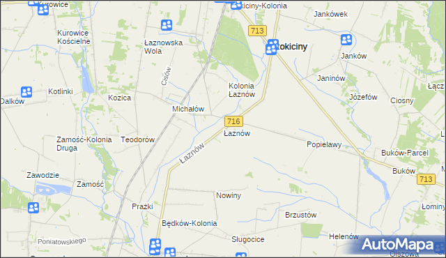 mapa Łaznów, Łaznów na mapie Targeo