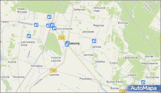 mapa Łaznówek, Łaznówek na mapie Targeo