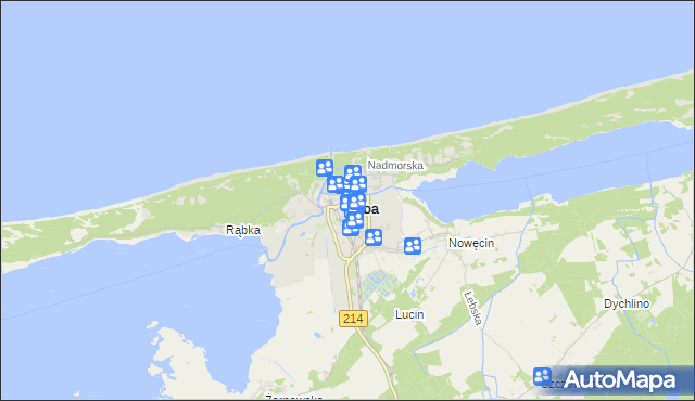 mapa Łeba, Łeba na mapie Targeo