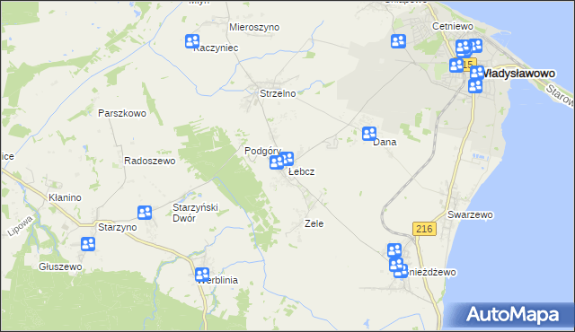 mapa Łebcz, Łebcz na mapie Targeo