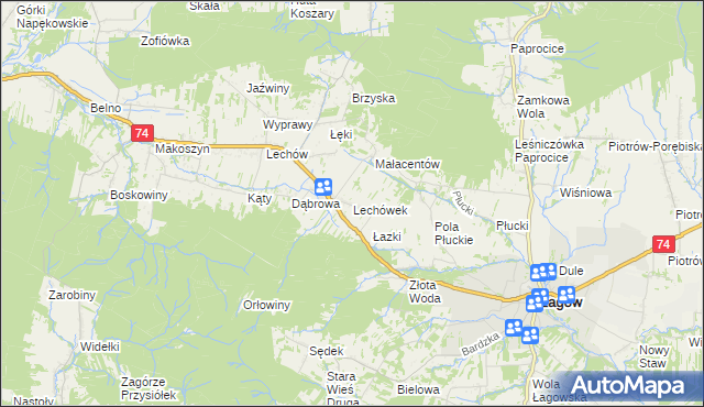 mapa Lechówek, Lechówek na mapie Targeo