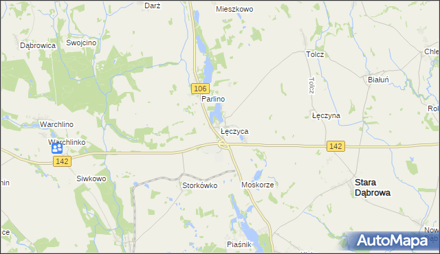 mapa Łęczyca gmina Stara Dąbrowa, Łęczyca gmina Stara Dąbrowa na mapie Targeo