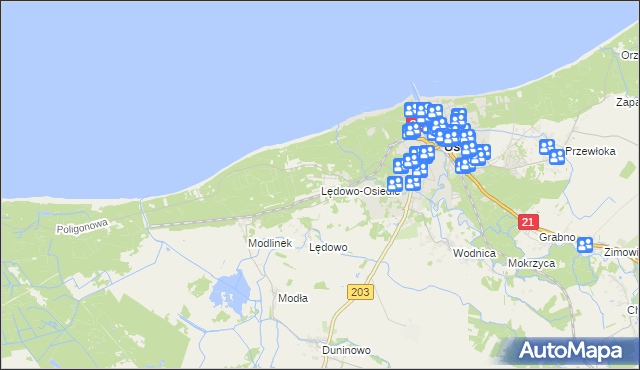 mapa Lędowo-Osiedle, Lędowo-Osiedle na mapie Targeo