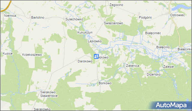 mapa Lejkowo gmina Malechowo, Lejkowo gmina Malechowo na mapie Targeo