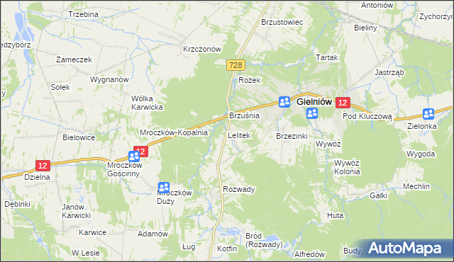 mapa Lelitek, Lelitek na mapie Targeo