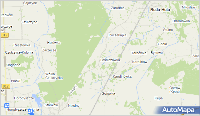 mapa Leśniczówka gmina Ruda-Huta, Leśniczówka gmina Ruda-Huta na mapie Targeo