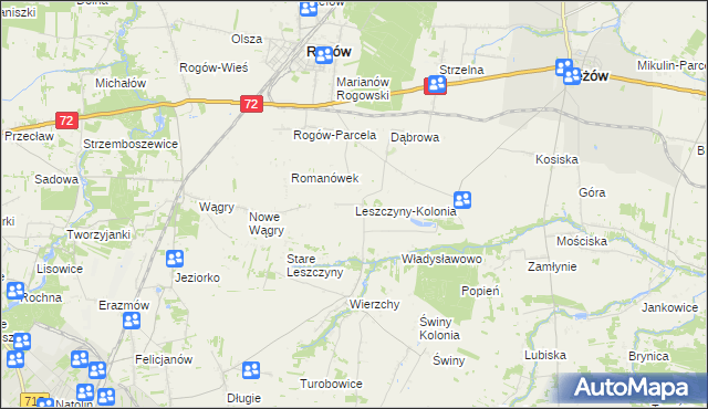 mapa Leszczyny-Kolonia, Leszczyny-Kolonia na mapie Targeo