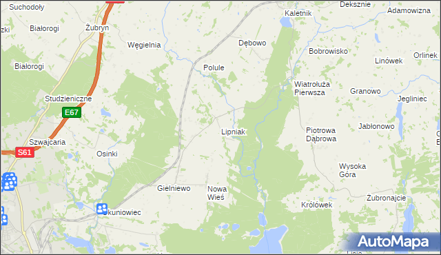 mapa Lipniak gmina Suwałki, Lipniak gmina Suwałki na mapie Targeo