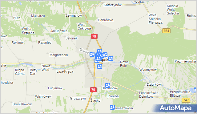 mapa Lipsko, Lipsko na mapie Targeo