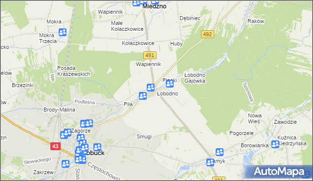 mapa Łobodno, Łobodno na mapie Targeo