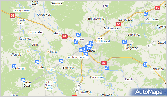 mapa Łochów powiat węgrowski, Łochów powiat węgrowski na mapie Targeo