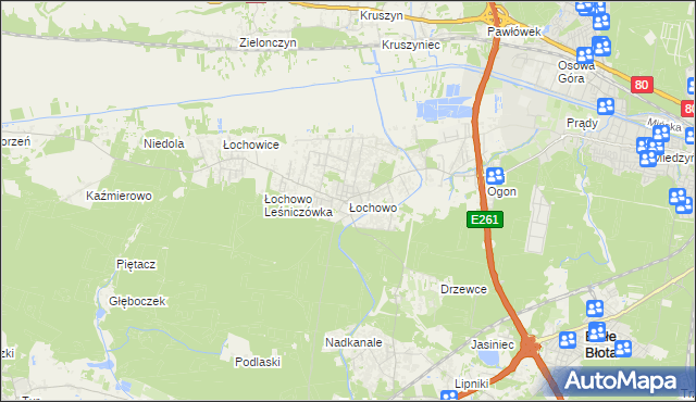 mapa Łochowo, Łochowo na mapie Targeo