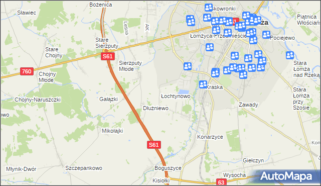 mapa Łochtynowo, Łochtynowo na mapie Targeo