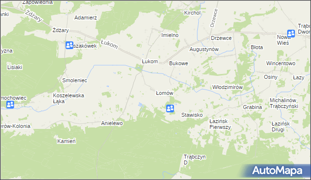 mapa Łomów, Łomów na mapie Targeo