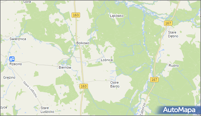 mapa Łośnica, Łośnica na mapie Targeo