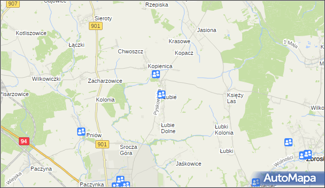 mapa Łubie, Łubie na mapie Targeo