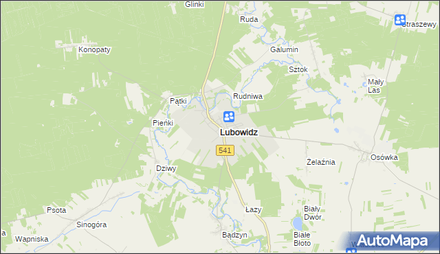 mapa Lubowidz powiat żuromiński, Lubowidz powiat żuromiński na mapie Targeo