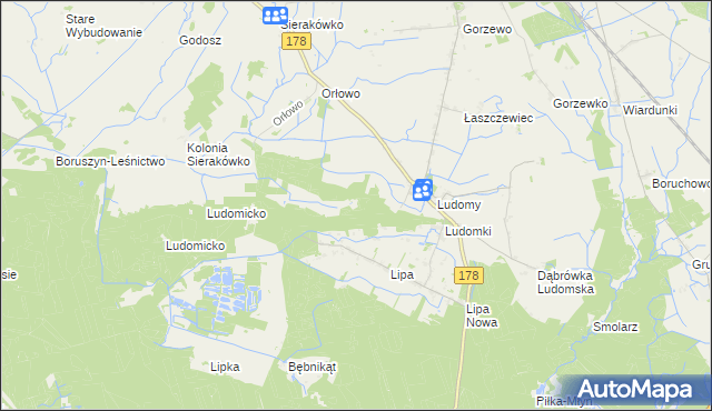 mapa Ludomy Leśniczówka, Ludomy Leśniczówka na mapie Targeo