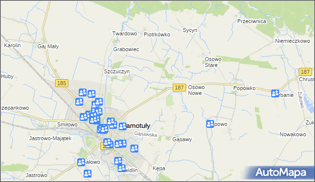 mapa Ludwikowo gmina Szamotuły, Ludwikowo gmina Szamotuły na mapie Targeo