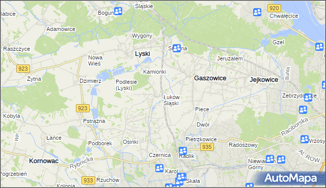 mapa Łuków Śląski, Łuków Śląski na mapie Targeo