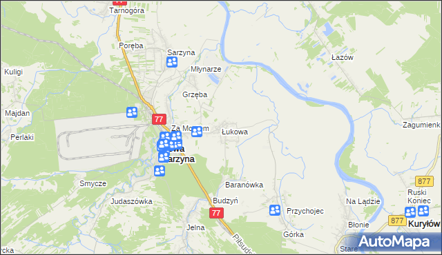 mapa Łukowa gmina Nowa Sarzyna, Łukowa gmina Nowa Sarzyna na mapie Targeo