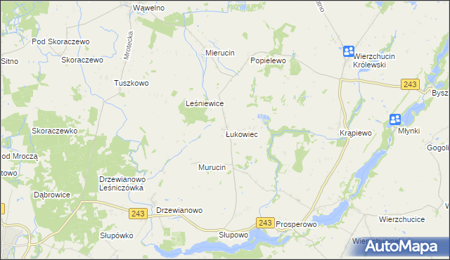 mapa Łukowiec gmina Sicienko, Łukowiec gmina Sicienko na mapie Targeo