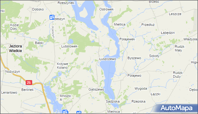mapa Łuszczewo gmina Skulsk, Łuszczewo gmina Skulsk na mapie Targeo