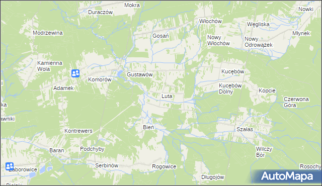 mapa Luta gmina Stąporków, Luta gmina Stąporków na mapie Targeo