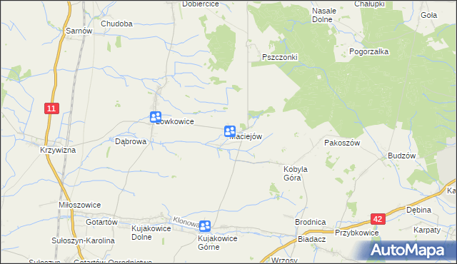 mapa Maciejów gmina Kluczbork, Maciejów gmina Kluczbork na mapie Targeo