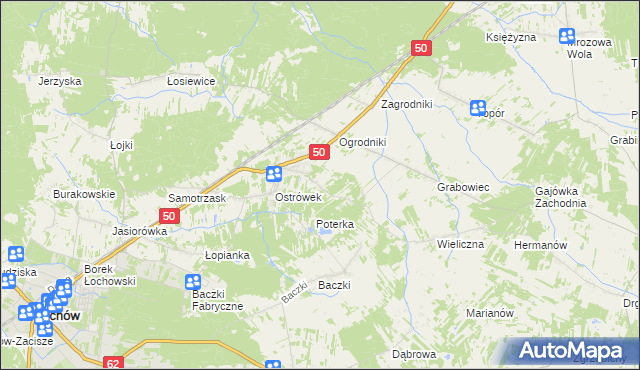 mapa Majdan gmina Łochów, Majdan gmina Łochów na mapie Targeo