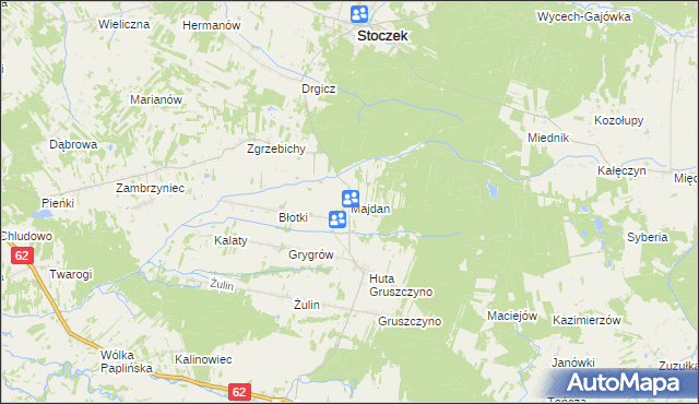 mapa Majdan gmina Stoczek, Majdan gmina Stoczek na mapie Targeo