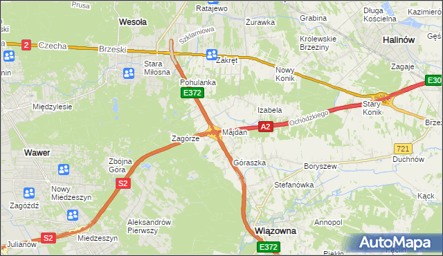 mapa Majdan gmina Wiązowna, Majdan gmina Wiązowna na mapie Targeo