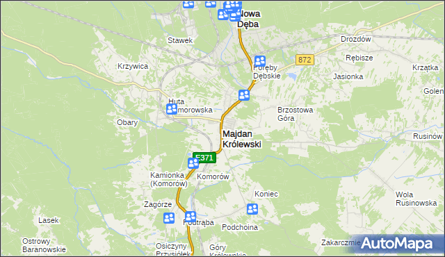 mapa Majdan Królewski, Majdan Królewski na mapie Targeo