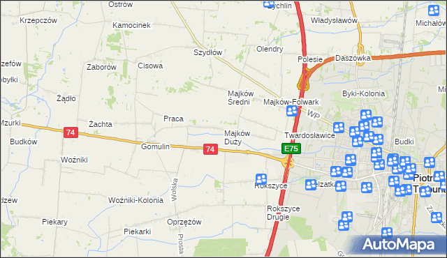 mapa Majków Duży, Majków Duży na mapie Targeo