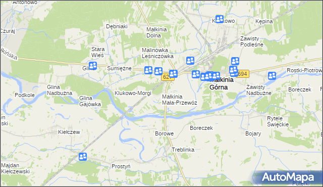 mapa Małkinia Mała-Przewóz, Małkinia Mała-Przewóz na mapie Targeo