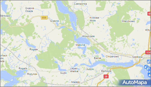 mapa Małkinie, Małkinie na mapie Targeo