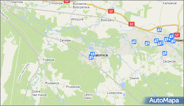 mapa Małomice, Małomice na mapie Targeo