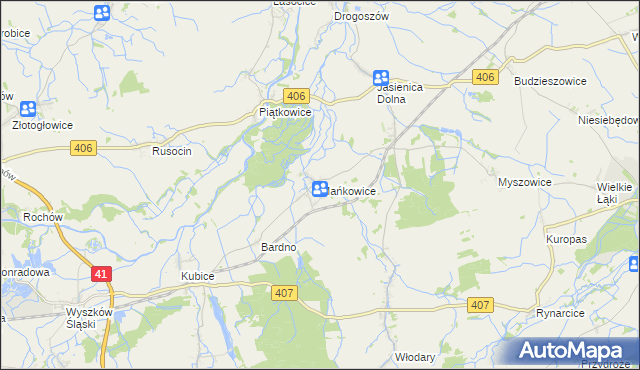 mapa Mańkowice, Mańkowice na mapie Targeo