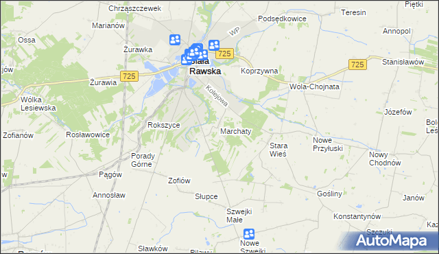 mapa Marchaty, Marchaty na mapie Targeo