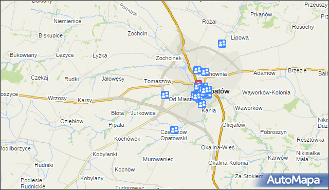 mapa Marcinkowice gmina Opatów, Marcinkowice gmina Opatów na mapie Targeo